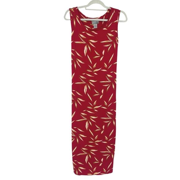 Vintage 90s Jane Ashley Sheath Maxi Dress Sz L Boho Coastal Resortwear Y2K Retro - Picture 2 of 12